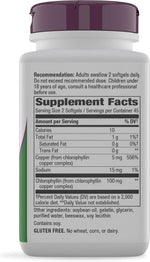 Nature's Way Chlorofresh Chlorophyll Concentrate Softgels, Chlorophyllin Copper Complex, Internal Deodorant Supplement, Supports Healthy Skin and Detox Pathways*, 90 Softgels (Packaging May Vary)