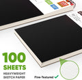 Soucolor Sketch Book, Spiral Bound Acid-Free Sketchbook with 68lb/100gsm for Paper Painting, Drawing, Writing, Artist Sketching Pad for Kids, Adults & Teens, 100 Sheets (Black, 9 x 12 Inch, Pack of 1)