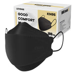 LEVENIS KN95 Face Masks 50 Pack, Breathable Comfortable and Disposable KN95 Mask, Black