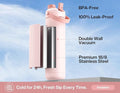 26 oz Insulated Water Bottle with 2-in-1 Straw and Spout Lid, Keep Cold 24H, Leak-Proof, Fits in Car Cup Holder, Stainless Steel Water Bottle for Sports, Travel, and School (Cotton Candy)