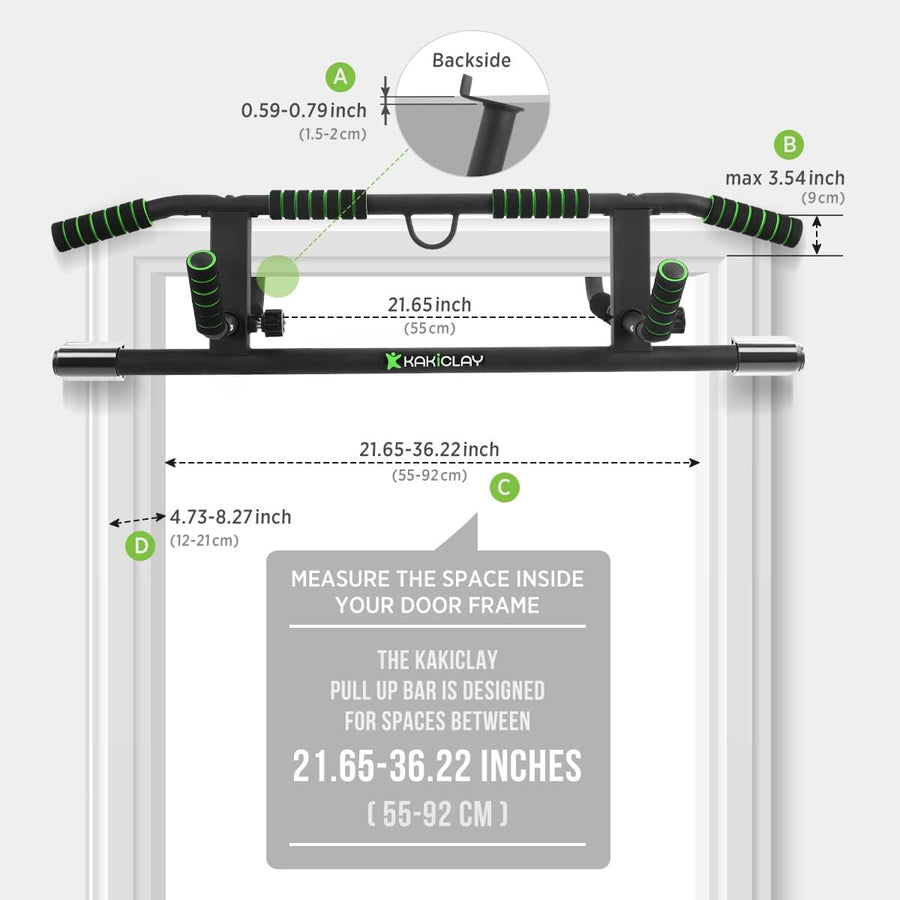 KAKICLAY Upgrade Multi-Grip Pull Up Bar with Smart Hooks - USA Patent, Warranty