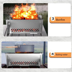 WINB Portable Folding BBQ Grill for 1-2 People - Mini Charcoal Grill for Camping, Compact Stainless Steel Fire Pit with Carry Bag, Outdoor Grill for Backyard, Hiking & Picnic (8.2X5.5 IN)