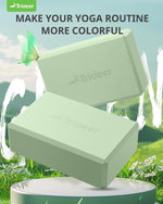 Trideer Yoga Blocks 2 Pack - Soft Non-Slip Foam, Beveled Edges