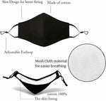 NBDIB Adult Adjustable Face Mask with Filter Pocket and Nose Wire Black