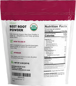 Kate Naturals Organic Beet Root Powder for Smoothies, Baking & Juice. Raw Beetroot Superfood & Natural Red Food Coloring (8oz, Non-GMO, Earthy Flavor)