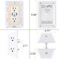 POWRUI Multi Plug 6 Outlet Surge Protector Extender with 3 USB Ports (1 USB C) and Night Light, 3-Sided Power Strip with Adapter Spaced Outlets, ETL Listed, White