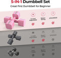 FEIERDUN 5-in-1 Adjustable Dumbbells, 12LBS/20LBS Weights for Home Gym