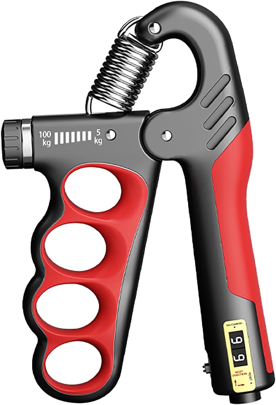 Grip Strength Trainer with Adjustable Resistance 5-100KG, Automatic Counter, Ergonomic Design