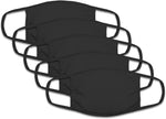 Fruit Of The Loom Unisex Reusable Cotton Face Cover 5 Pack Black