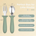 Toddler Utensils, 6 Pack kids Silverware Set with Silicone Handle, 18/8 Stainless Steel Children Safe Forks and Spoons, Dishwasher Safe