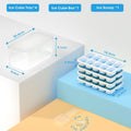 DOQAUS Ice Cube Tray with Lid and Bin - 4 Pack Silicone Ice Cube Trays for Freezer, Stackable Ice Bucket Kits with Storage Container & Scoop for Kitchen, RV, Cocktail, Coffee