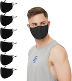 3-Ply Cloth Face Mask 6 Pack, Washable, Reusable, Breathable Face Covering with Adjustable Ear Loops for Women and Men