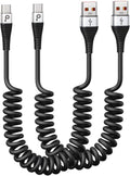 USB C Cable Fast Charging, 2Pack 3ft Coiled USB A to Type C Charge Cord for Car, USB-C Charging Cable Compatible with iPhone 17/16/15/Samsung Galaxy S20 S10 S9 S8 Plus Note 10 and More USB C Devices