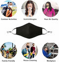 NBDIB Adult Adjustable Face Mask with Filter Pocket and Nose Wire Black