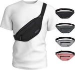 MAXTOP Large Crossbody Fanny Pack with 4-Zipper Pockets,Gifts for Enjoy Sports Festival Workout Traveling Running Casual Hands-Free Wallets Waist Pack Phone Bag Carrying All Phones