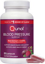 Qunol Blood Pressure Support, 3 in 1 Beets + CoQ10 + Grape Seed Extract, Beet Root Capsules that Supports Healthy Blood Circulation & Heart Healthy Energy, 60 Count (Pack of 1)
