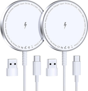 for MagSafe Charger: Magnetic Wireless Charging Pad for iPhone 17 16 15 14 13 12 Series & AirPods 4-2 Pro, Strong Magnet, Aluminum Alloy, USB-C/A Ports, Ultra-Thin & Portable, Ideal for Desk & Bedside