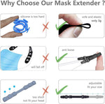Mask Extender Strap, Elastic Fabric Mask Holder Clip with Adjustable Strap