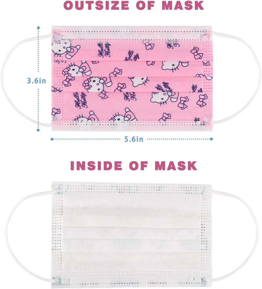 50PCS Kids Face Mask Safty Breathable Fabric for Girls and Boys