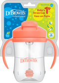 Dr. Brown's Milestones, Baby's First Straw Cup Sippy Cup with Straw, 6m+, 9oz/270ml, Coral, BPA Free