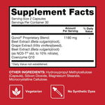 Qunol Blood Pressure Support, 3 in 1 Beets + CoQ10 + Grape Seed Extract, Beet Root Capsules that Supports Healthy Blood Circulation & Heart Healthy Energy, 60 Count (Pack of 1)