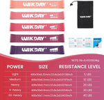 WIKDAY Resistance Bands Set of 5 for Men Women Exercise Loop Bands