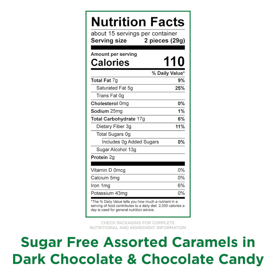 RUSSELL STOVER Sugar Free Assorted Caramels in Chocolate Candy, 15.3 oz. bag