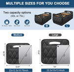 Deosk Car Trunk Organizer for SUV, Car Organizers and Storage with 6 Pocket, Car Accessories for Women/Men 50LWaterproof Polyester Trunk Organizer, Black