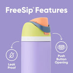 Owala FreeSip Insulated Stainless Steel Water Bottle with Straw, BPA-Free Sports Water Bottle, Great for Travel, 24 Oz, Camo Cool
