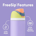Owala FreeSip Insulated Stainless Steel Water Bottle with Straw, BPA-Free Sports Water Bottle, Great for Travel, 24 Oz, Denim