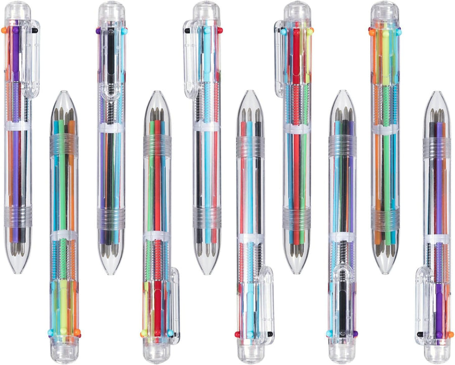Favide 22 Pack 0.5mm 6-in-1 Multicolor Ballpoint Pen,6-Color Retractable Ballpoint Pens for Office School Supplies Students Children Gift,Kids Party Favors