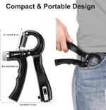 Hand Grip Strengthener 2 Pack - Adjustable Resistance 10-130 lbs, Forearm Exerciser for Muscle Building & Injury Recovery