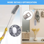 Microfiber Feather Duster 5-in-1 Kit, Dusters for Cleaning, Duster with Extension Pole 100 Inches, Cobweb Duster, Microfiber Dusters for High Ceilings and Fans, Blinds, Cars and Furniture