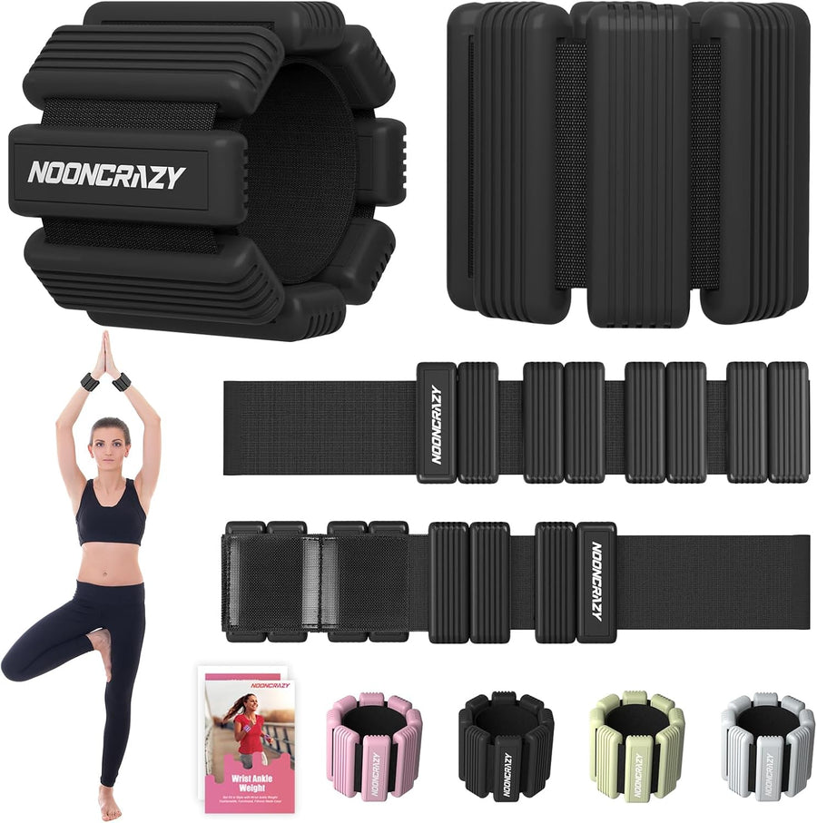 Adjustable Wrist & Ankle Weights Set for Women - Silicone Waterproof 1 lb/2.2 lbs Pair