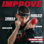 Champs MMA Boxing Reflex Ball Set with Punch Counter App | 4 Balls with Varying Weights, Headband & 4 Spare Strings to Improve Speed, Hand Eye Coordination Training | Boxing Equipment, MMA Gear Gift