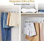 HOUSE DAY 12-Pack 14" Clear Plastic Skirt Hangers with Clips & Swivel Hook