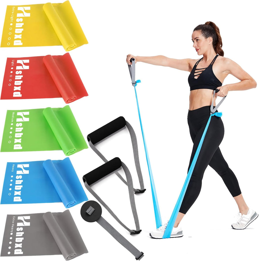 Resistance Bands for Workout, Physical Therapy, Yoga, Pilates - Latex Free Set