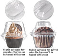 50 Pack Individual Cupcake Containers Plastic Cupcake Boxes Cupcake Holders Stackable Deep Dome Cupcake Carrier