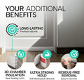 Vellure door draft stoppers for bottom of door - NEW premium door sweep / door seal strip (save energy – installs quickly and easily) door weather stripping, ideal for keeping out cold (1x39" white)