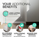 Vellure door draft stoppers for bottom of door - NEW premium door sweep / door seal strip (save energy – installs quickly and easily) door weather stripping, ideal for keeping out cold (1x39" white)