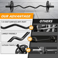 Olympic EZ Curl Barbell Bar - 47" Chrome Curling Bar for Weight Lifting, Squats, Biceps (500lb Capacity)