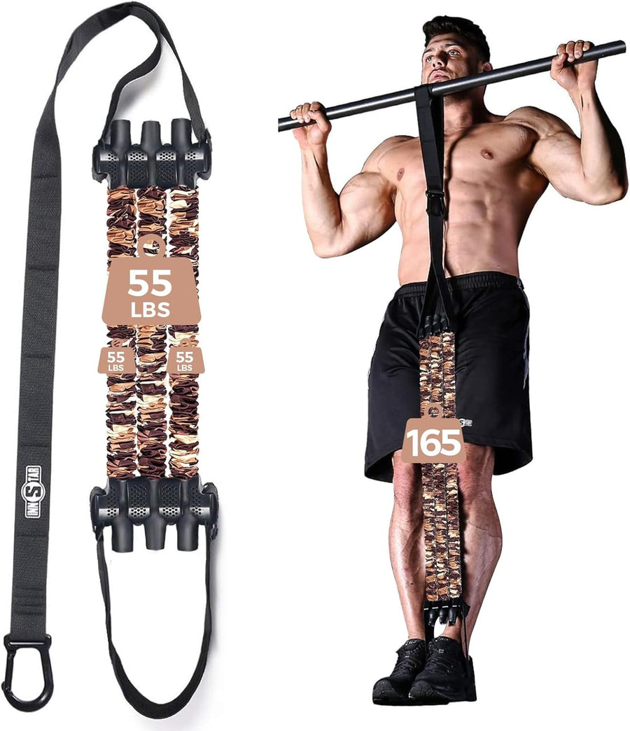 Innstar Heavy Duty Pull Up Assist Bands - Adjustable Resistance 165-265lbs with Fabric Feet/Knee Rest