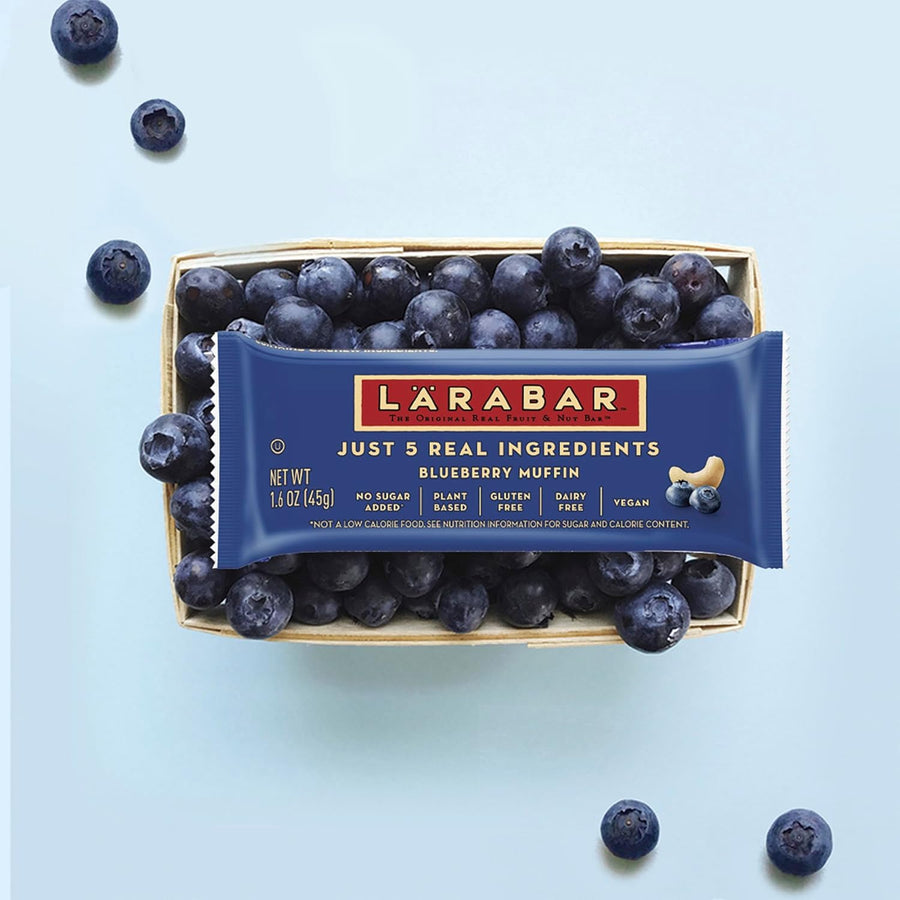 LARABAR Fruit & Nut Bars Variety Pack 18 Count (1.6 oz Each), Blueberry Muffin Lemon Apple Pie, Vegan Gluten Free Dairy Free Plant Based, Granola Snack Bars Breakfast Snacks For Adults