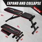 Adjustable Weight Bench Press, 880LB Capacity, Folding Home Gym Bench