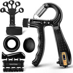 5-Piece Grip Strength Trainer Kit - Hand Gripper, Finger Exerciser, Stress Ball, Forearm Workout