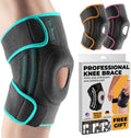 DR. BRACE ELITE Knee Brace with Side Stabilizers & Patella Gel Pads for Maximum Knee Pain Support and fast recovery for men and women-Please Check How To Size Video (Mercury, Large)