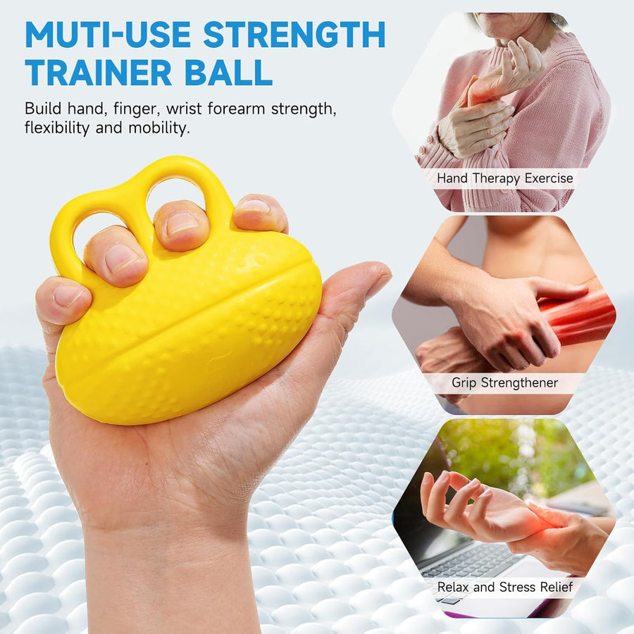 Fanwer Finger Exerciser Hand Squeeze Ball - Strength Trainer for Rehab, Arthritis, Carpal Tunnel