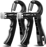 Hand Grip Strengthener 2 Pack - Adjustable Resistance 10-130 lbs, Forearm Exerciser for Muscle Building & Injury Recovery