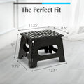 Handy Laundry Folding Step Stool - Sturdy Enough Collapsible Stool to Support Adults and Safe Enough for Kids - Opens Easy with One Flip - Great for Kitchen, Bathroom or Bedroom (Black - 9 Inch)