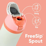 Owala FreeSip Insulated Stainless Steel Water Bottle with Straw, BPA-Free Sports Water Bottle, Great for Travel, 24 Oz, Camo Cool